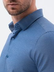 OMBRE Ombre Pánská elegantní košile s dlouhým rukávem K592 - námořnická modrá - M