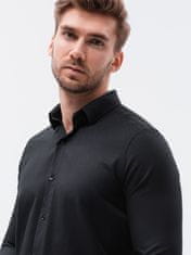 OMBRE Ombre Pánská elegantní košile s dlouhým rukávem K592 - černá - S