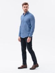 OMBRE Ombre Pánská elegantní košile s dlouhým rukávem K592 - námořnická modrá - M