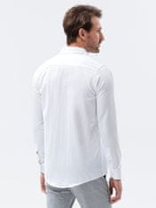 OMBRE Ombre Pánská košile s dlouhým rukávem K593 - bílá - L