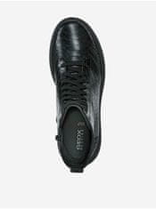 Geox Černé dámské vzorované kotníkové kožené boty Geox Phaolae 36