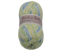 Bellatex Příze BABY SOFT multicolor - 100g / 360 m - bílá, žlutá, modrá, zelená