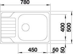 Blanco DINAS XL 6 S Compact dřez vestavný nerez kartáčovaný nerez 525 121 - Blanco
