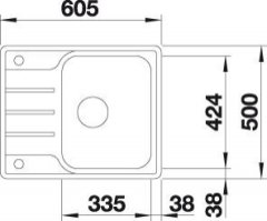 Blanco LEMIS 45 S-IF Mini dřez vestavný /do roviny nerez kartáčovaný nerez 525 115 - Blanco