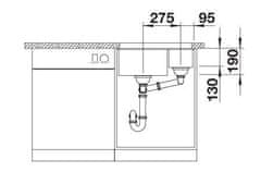 Blanco ROTAN 340/160-U dřez pod desku bílá granit 523 078 - Blanco