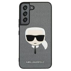 Karl Lagerfeld KLHCS22MSAKHSL hard silikonové pouzdro Samsung Galaxy S22 PLUS 5G silver Saffiano Ikonik Karl`s Head