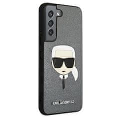 Karl Lagerfeld KLHCS22MSAKHSL hard silikonové pouzdro Samsung Galaxy S22 PLUS 5G silver Saffiano Ikonik Karl`s Head