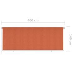 Greatstore Venkovní roleta 400 x 140 cm oranžová