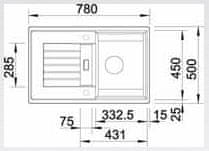 Blanco ZIA 45 S dřez vestavný černá granit 526 012 - Blanco