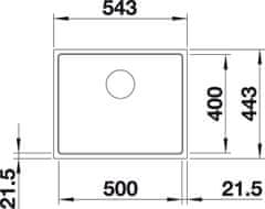 Blanco SUBLINE 500-IF dřez vestavný/do roviny černá granit 525 997 - Blanco