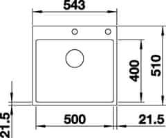 Blanco SUBLINE 500-IF/A dřez vestavný/do roviny černá granit 525 999 - Blanco
