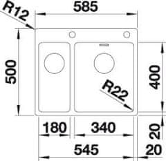 Blanco ANDANO 340/180-IF/A dřez vestavný/do roviny nerez hedvábný lesk nerez 525 247 - Blanco
