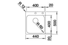 Blanco SUPRA 400-IF/A R12 dřez vestavný/do roviny nerez kartáčovaný nerez 526 353 - Blanco
