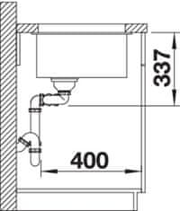 Blanco SUBLINE 480/320-U dřez pod desku černá granit 525 993 - Blanco