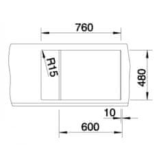 Blanco METRA 6 S Compact dřez vestavný černá granit 525 925 - Blanco