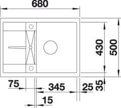 Blanco METRA 45 S Compact dřez vestavný černá granit 525 913 - Blanco