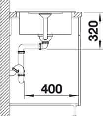 Blanco METRA 45 S Compact dřez vestavný černá granit 525 913 - Blanco