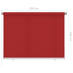 Greatstore Venkovní roleta 200 x 140 cm červená