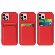 FORCELL Silikonové pouzdro s kapsou na karty Card Case pro iPhone 12 Pro Max , červená, 9145576228111