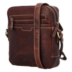 Diviley Stylová pánská kožená crossbody Belmondo, hnědá 13