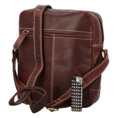 Diviley Stylová pánská kožená crossbody Belmondo, hnědá 13