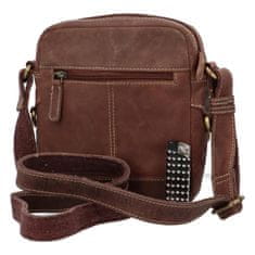 Diviley Pánská kožená crossbody taštička Boni, hnědá 11