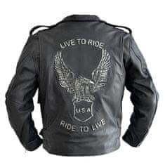 Cruison KŘIVÁK LIVE TO RIDE - pánská černá kožená chopper bunda vel. 4XL