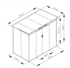 IWHOME Zahradní domek ZEUS 2A 2,43 m² antracit IWH-10230005