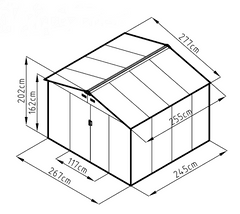 IWHOME Zahradní domek ARES D 7,06 m² antracit IWH-10230004