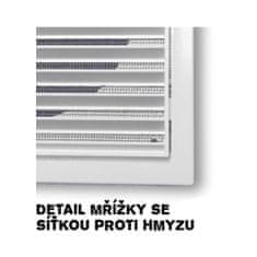 Mikawi Větrací mřížka 140x140 mm s límcem d100 mm a síťkou, šedá MIKAWI 14-0473