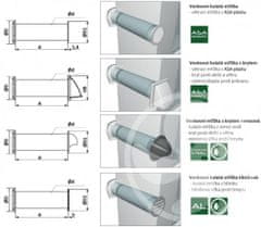 Mikawi Venkovní větrací mřížka 150x150 s gravitační žaluzií a límcem d125 - šedá - MIKAWI 59-3627