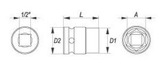 YATO Nástavec 1/2" rázový šestihranný 16 mm CrMo