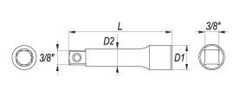 YATO Nástavec 3/8" prodlužovací 152 mm