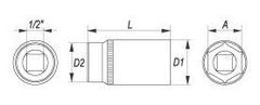 YATO Nástavec 1/2" 10 mm šetihranný hluboký