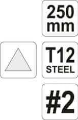 YATO Pilník zámečnický trojhranný středně hrubý 250 mm