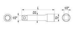 YATO Nástavec 1/2" prodlužovací 76 mm odchylný