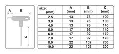 YATO Sada šroubováků T imbus 8 ks 2,5 - 10 mm