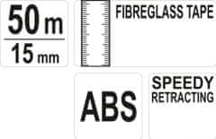 YATO Pásmo měřící, skleněné vlákno, 50m, 15mm
