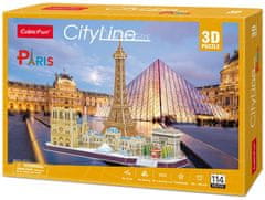 CubicFun 3D puzzle CityLine panorama: Paříž 114 dílků