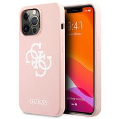 Guess GUHCP13LLS4GWPI hard silikonové pouzdro iPhone 13 / 13 Pro 6.1" pink Silicone 4G Logo