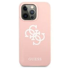 Guess GUHCP13LLS4GWPI hard silikonové pouzdro iPhone 13 / 13 Pro 6.1" pink Silicone 4G Logo