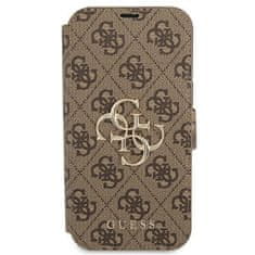 Guess GUBKP13X4GMGBR knížkové pouzdro iPhone 13 Pro MAX 6.7" brown book 4G Big Metal Logo