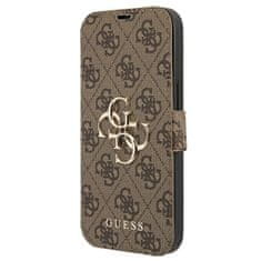 Guess GUBKP13X4GMGBR knížkové pouzdro iPhone 13 Pro MAX 6.7" brown book 4G Big Metal Logo