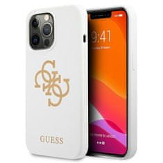 Guess GUHCP13LLS4GGWH hard silikonové pouzdro iPhone 13 / 13 Pro 6.1" white Silicone 4G Logo