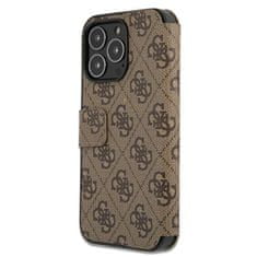 Guess GUBKP13X4GMGBR knížkové pouzdro iPhone 13 Pro MAX 6.7" brown book 4G Big Metal Logo