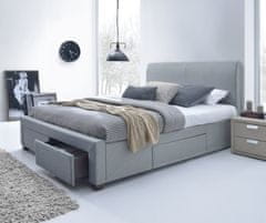 Halmar Čalouněná manželská postel s roštem Modena 160 - šedá