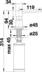 Blanco LATO černá matná dávkovač saponátu černá matná 525 789 - Blanco