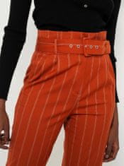 Camaïeu Oranžové pruhované kalhoty s páskem CAMAIEU XL