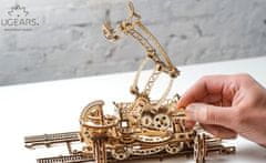 UGEARS 3D puzzle Železniční jeřáb - manipulátor 354 dílků