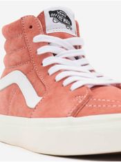 Vans Bílo-korálové dámské semišové kotníkové boty VANS SK8-Hi 35